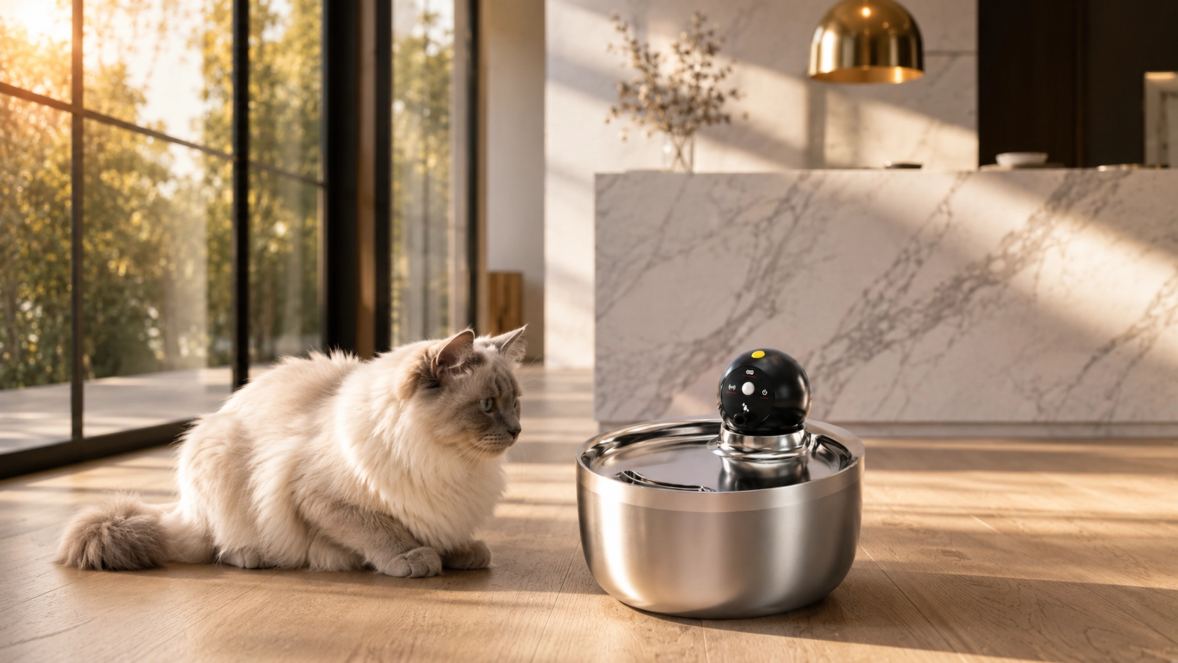 Stainless Steel Smart Pet Water Fountain · GuardLynx