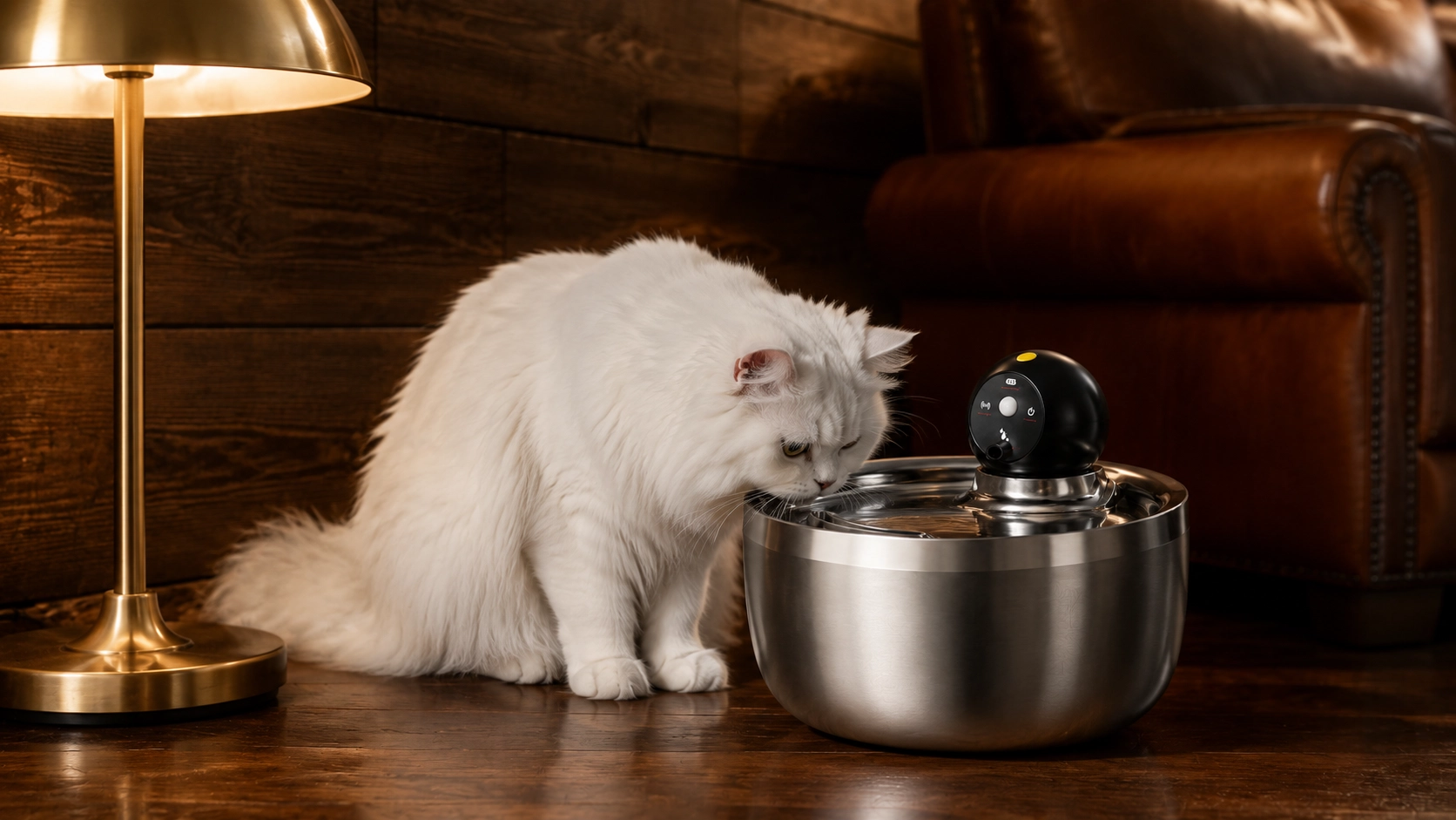 Stainless Steel Smart Pet Water Fountain · Night Study Warmth · GuardLynx