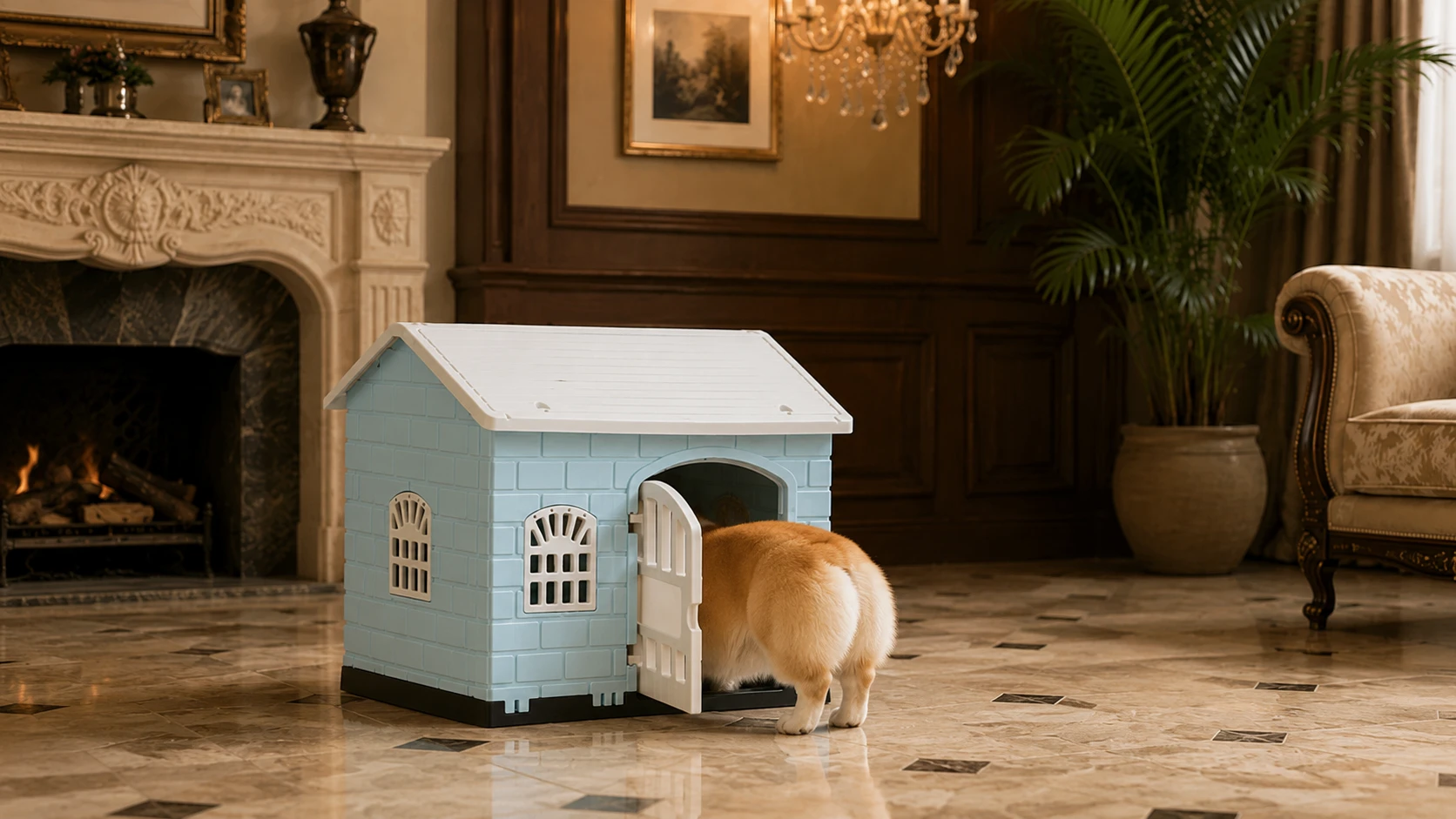 All-Season Dog House for Small to Medium Breeds · Ventilated Window · GuardHound DOG