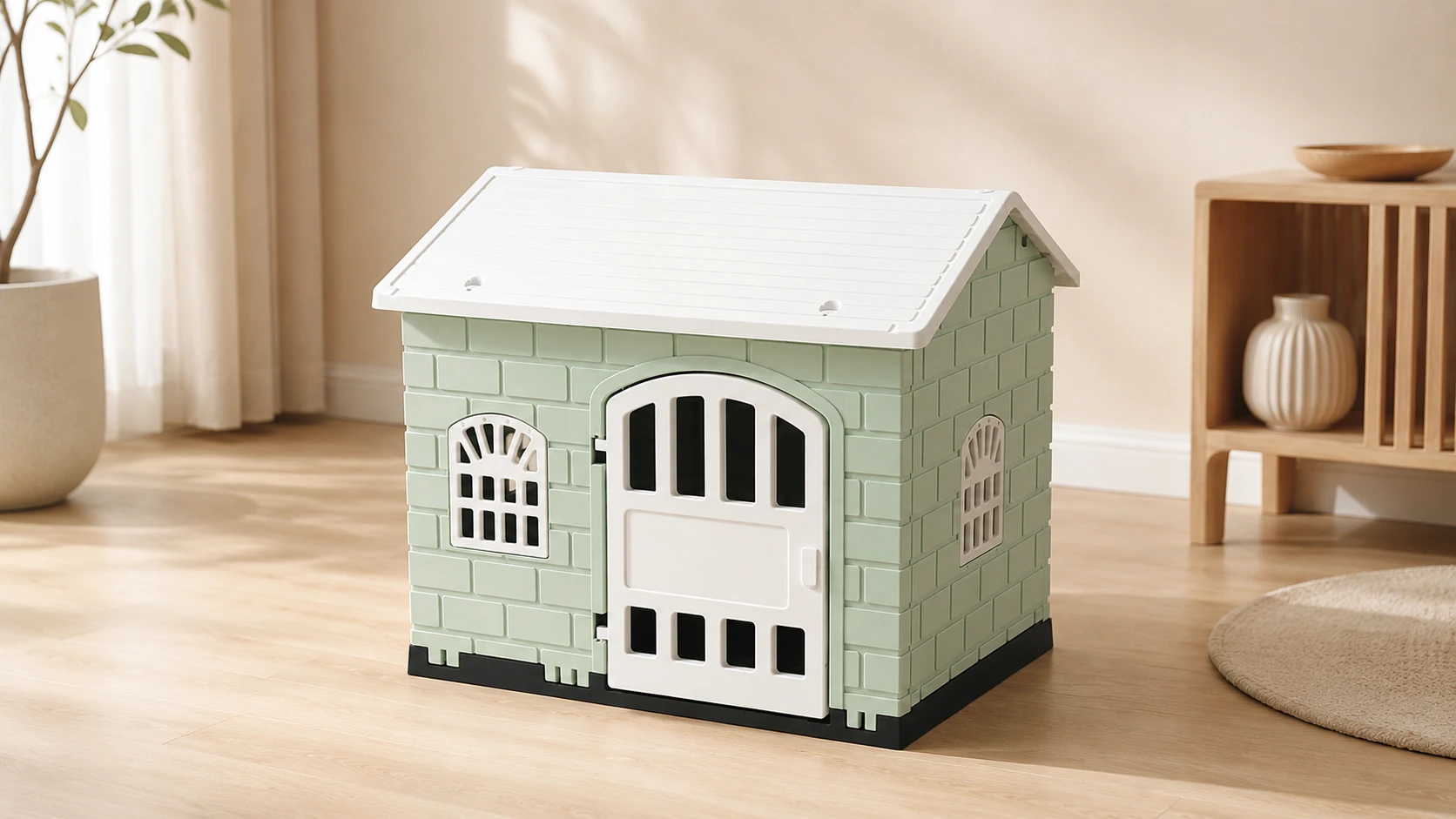 All-Season Dog House for Small to Medium Breeds · Sage Green · GuardHound DOG