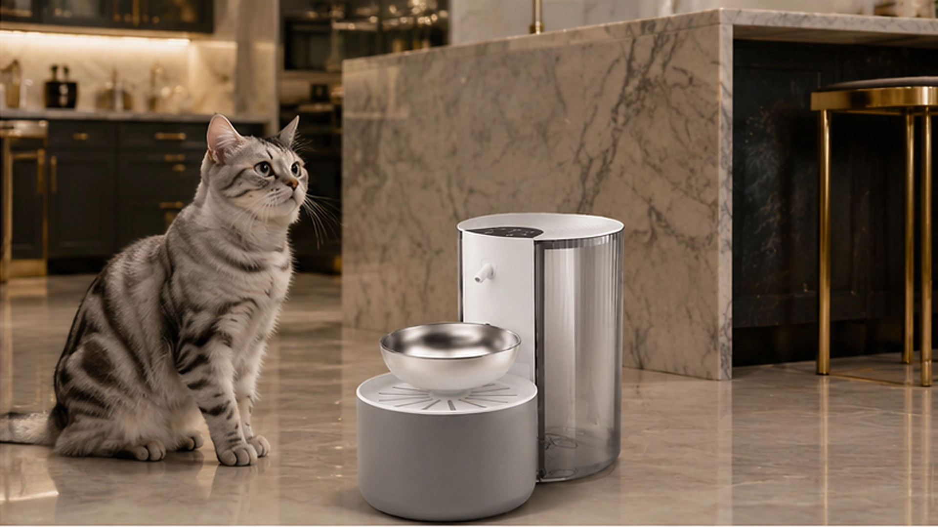 Stainless Steel Tilt Pet Water Fountain · 304 Stainless Steel · GuardLynx