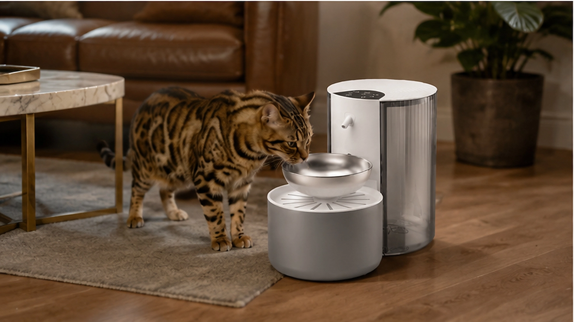 Stainless Steel Tilt Pet Water Fountain · Triple Filtration · GuardLynx