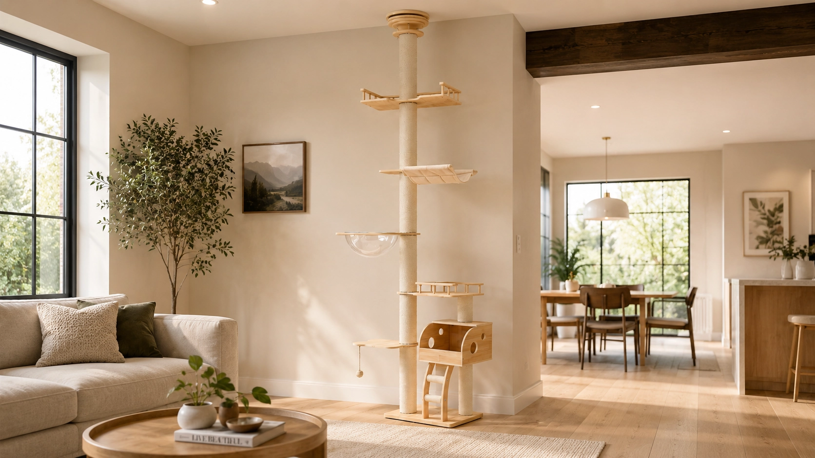 GuardLynx Ceiling-to-Floor Cat Tree Tower · Detail image 1 · GuardLynx