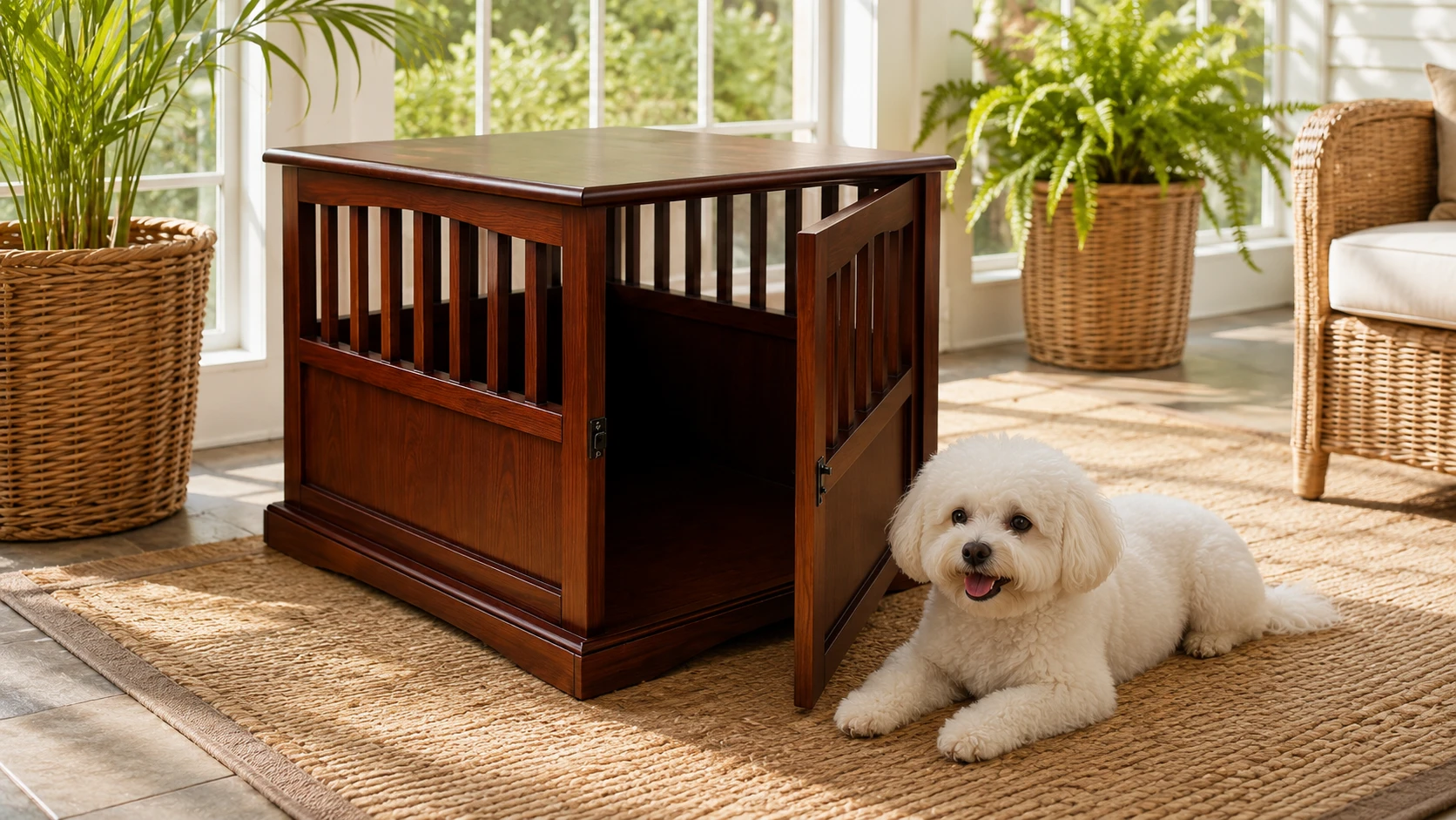 American Retro Solid Wood Dog Crate · Pure Solid Wood · GuardHound DOG