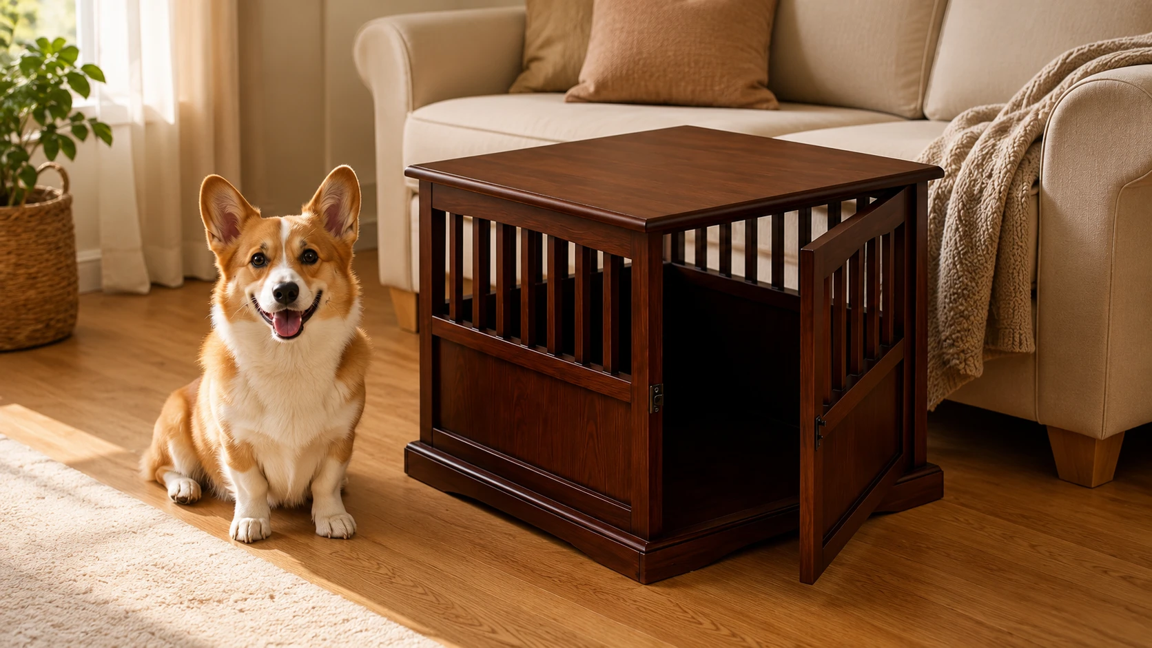 American Retro Solid Wood Dog Crate · American Retro Design · GuardHound DOG