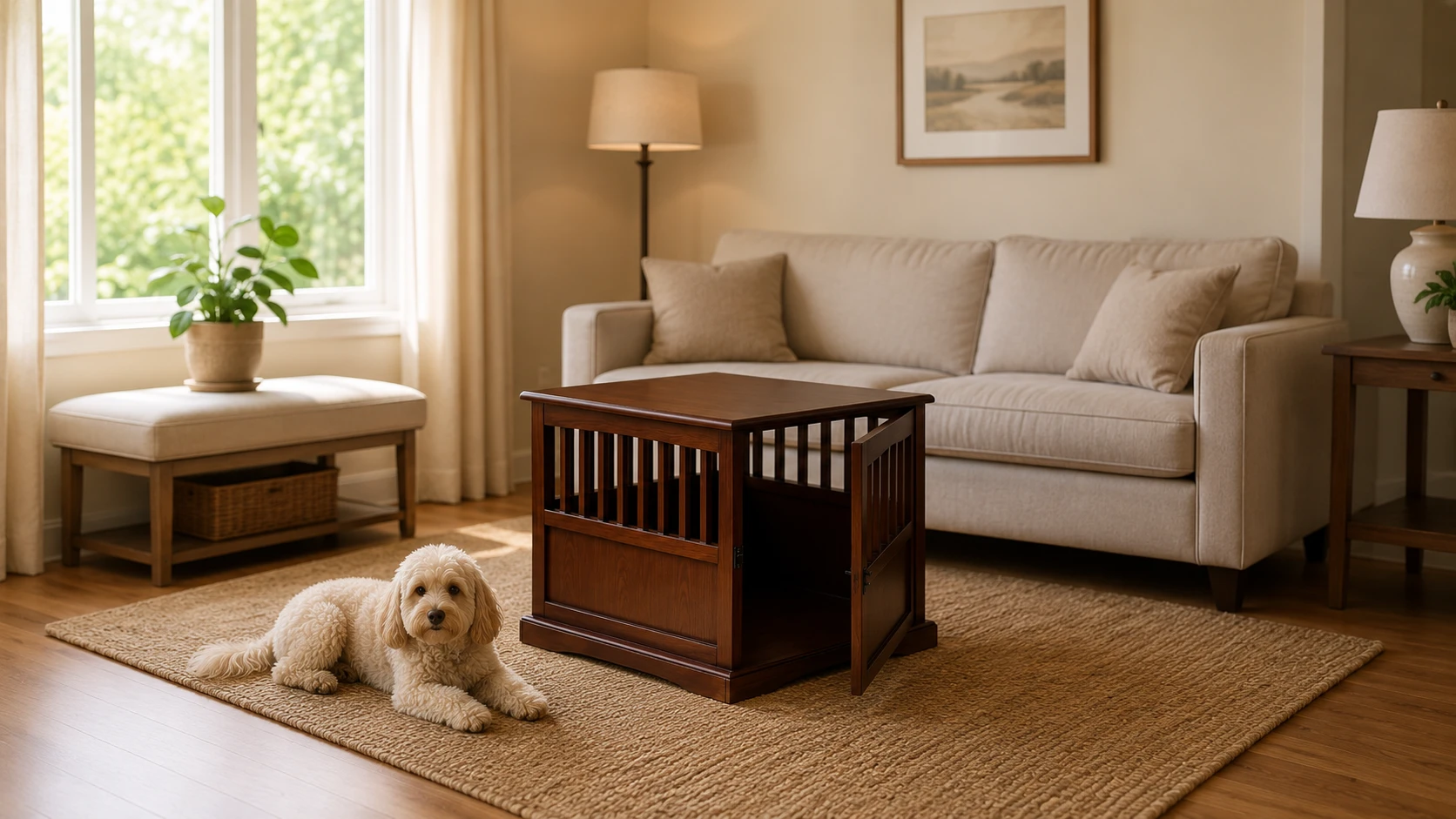 American Retro Solid Wood Dog Crate · Detail image 1 · GuardHound DOG