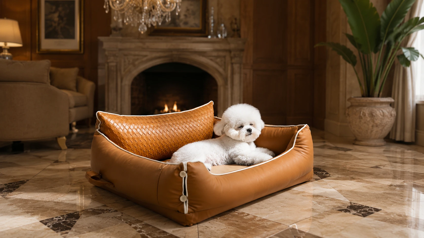Luxury Faux Leather Dog Bed · GuardHound DOG