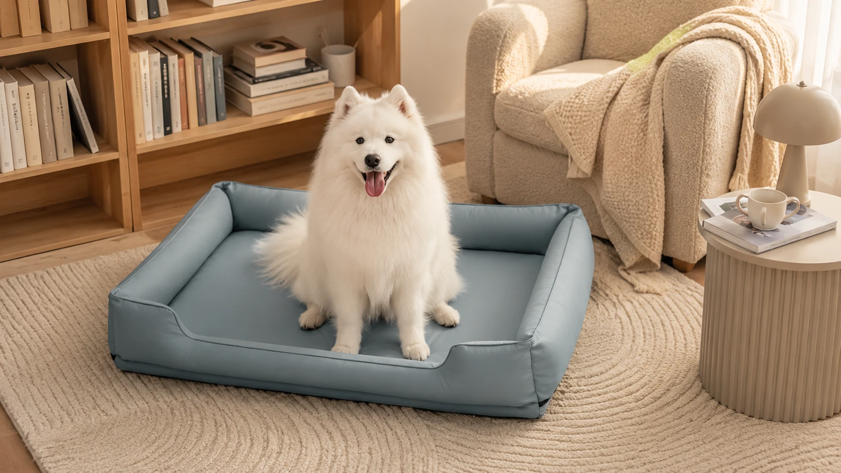 CozyNest Orthopedic Pet Lounger Bed · Stable Support · GuardHound DOG