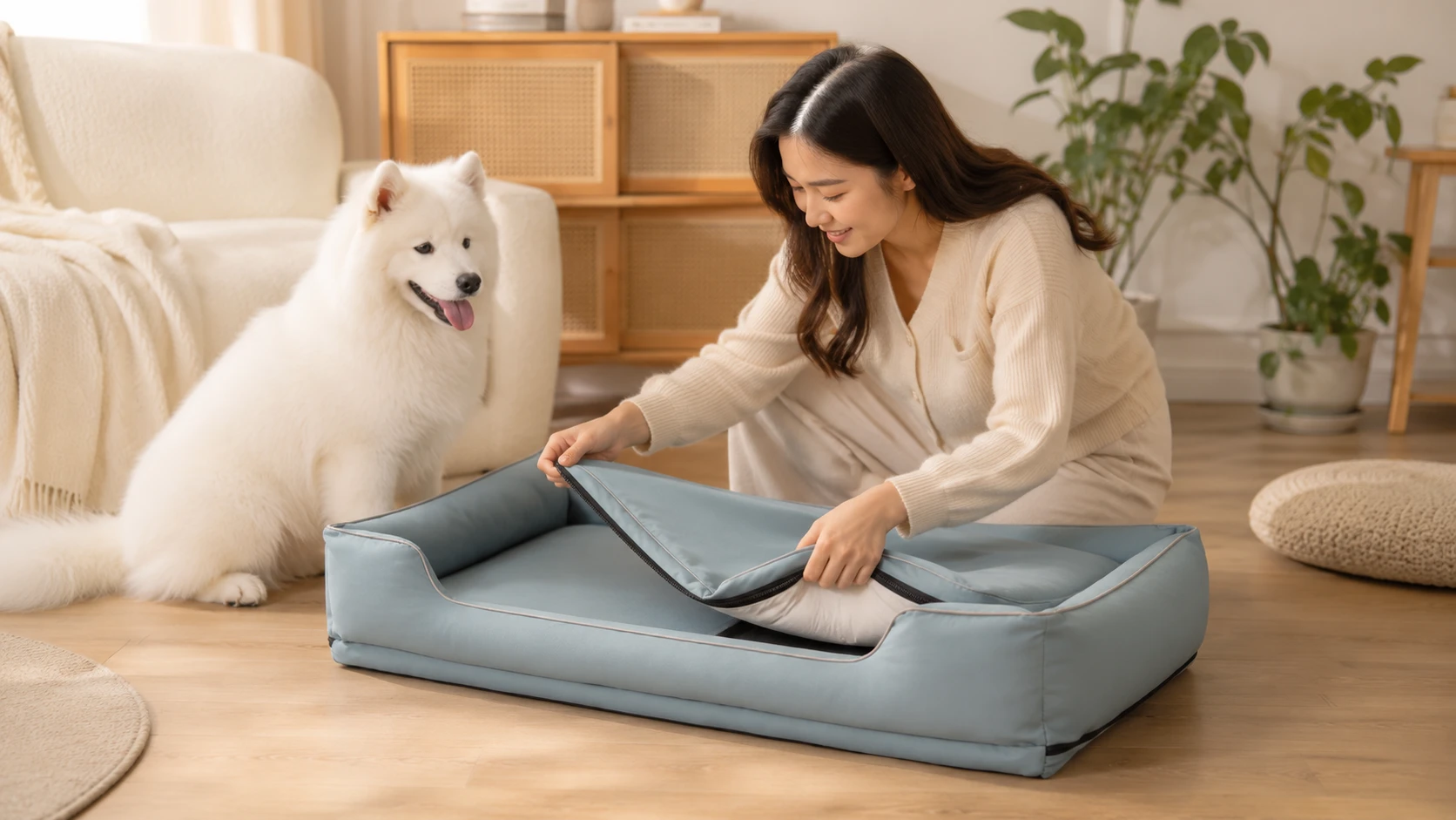 CozyNest Orthopedic Pet Lounger Bed · Study Retreat · GuardHound DOG