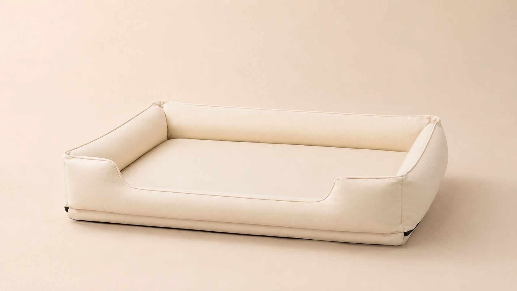 CozyNest Orthopedic Pet Lounger Bed · Warm Beige · GuardHound DOG