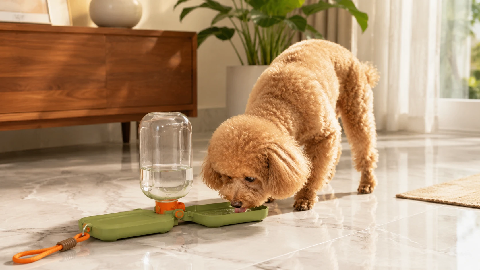 Portable Pet Water Bottle with Leak-Proof Design · Flip-top lid design · GuardHound DOG