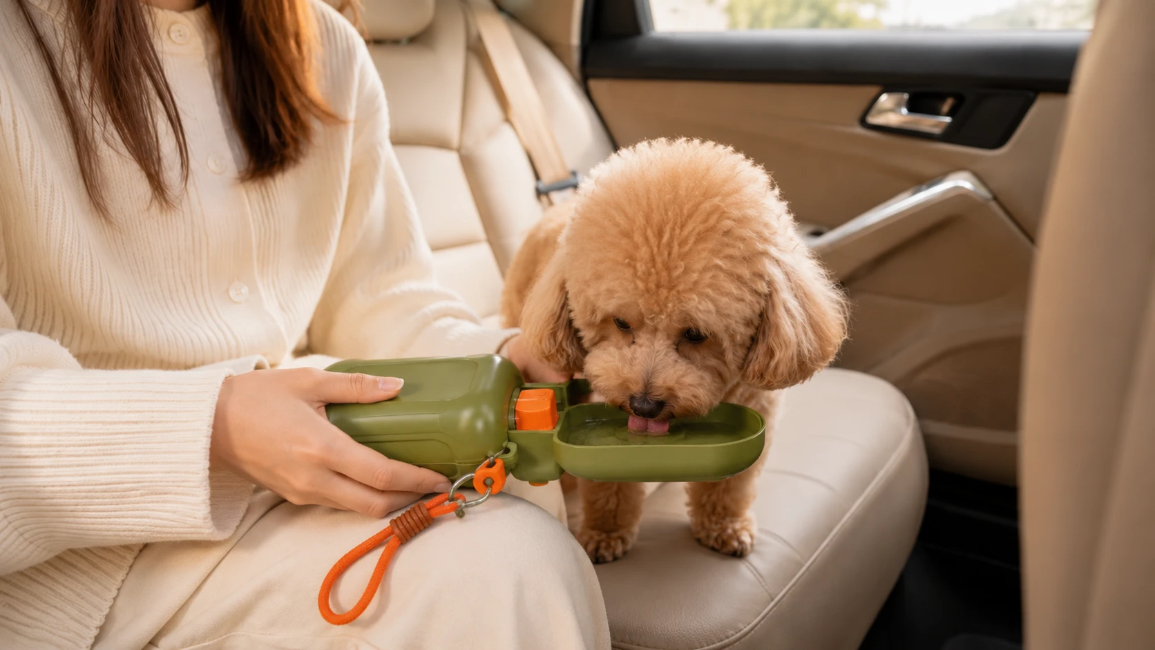 Portable Pet Water Bottle with Leak-Proof Design · Afternoon Living Room Relaxation · GuardHound DOG