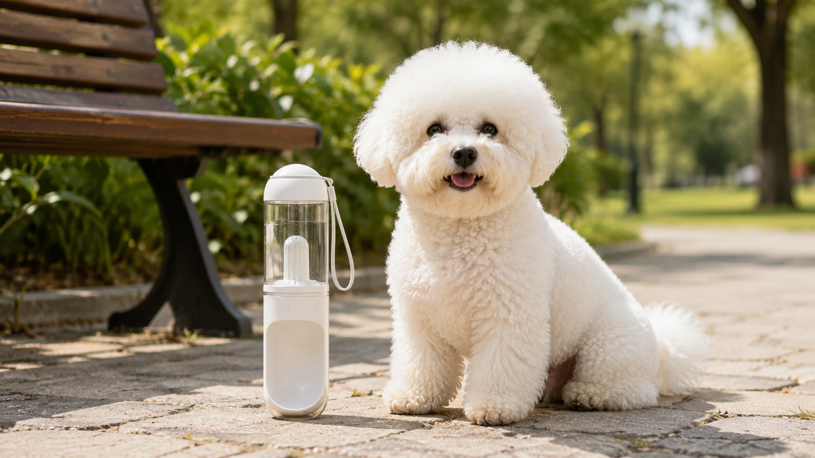 GuardHound Portable Dog Water Bottle with Paw Press · One-Press Dispensing · GuardHound DOG