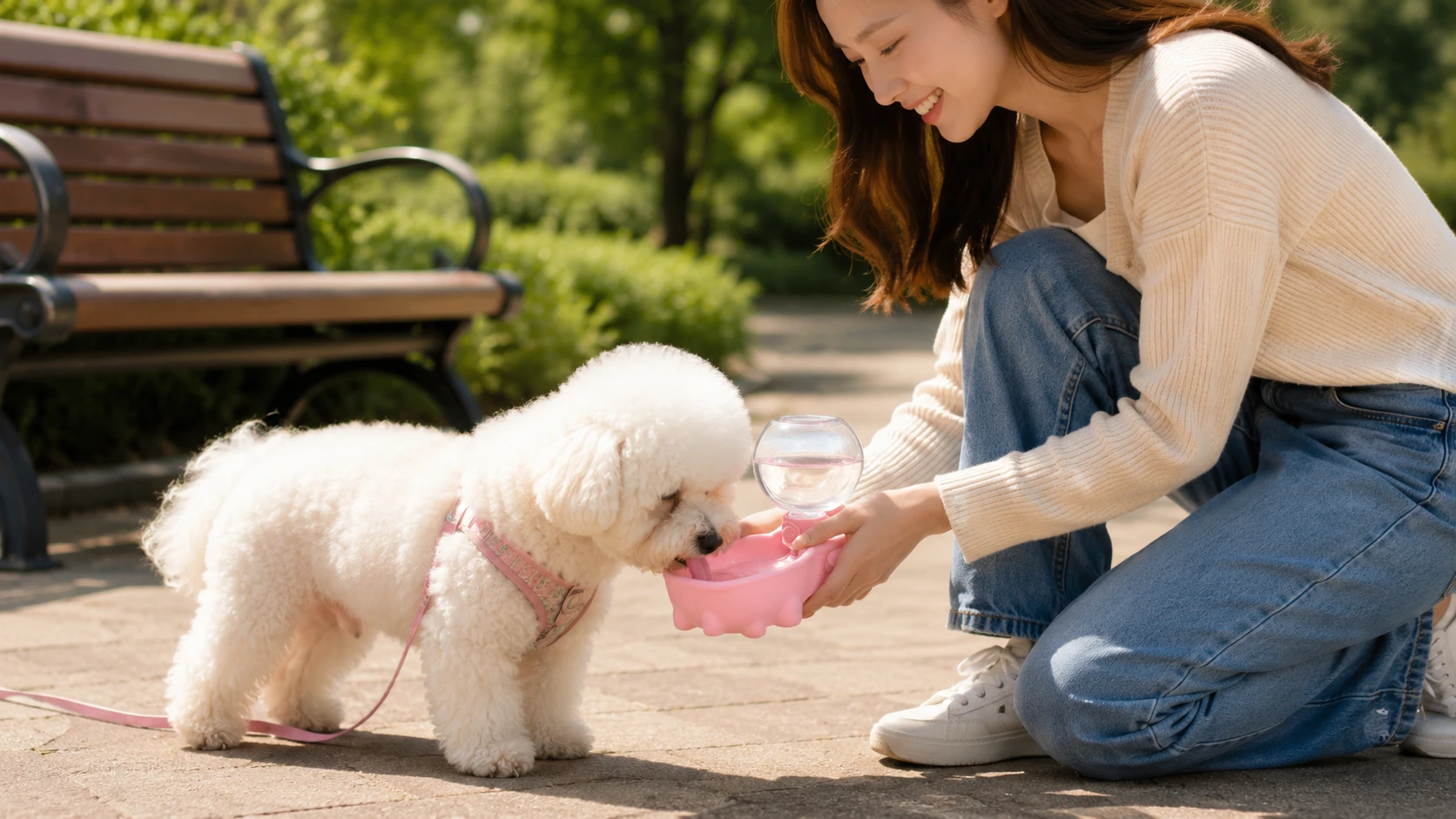 Bean Pig Folding Portable Dog Water Bottle · Adorable Pig Design · GuardHound DOG