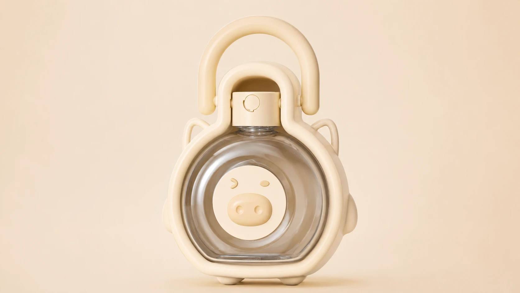 Bean Pig Folding Portable Dog Water Bottle · Cream Apricot · GuardHound DOG
