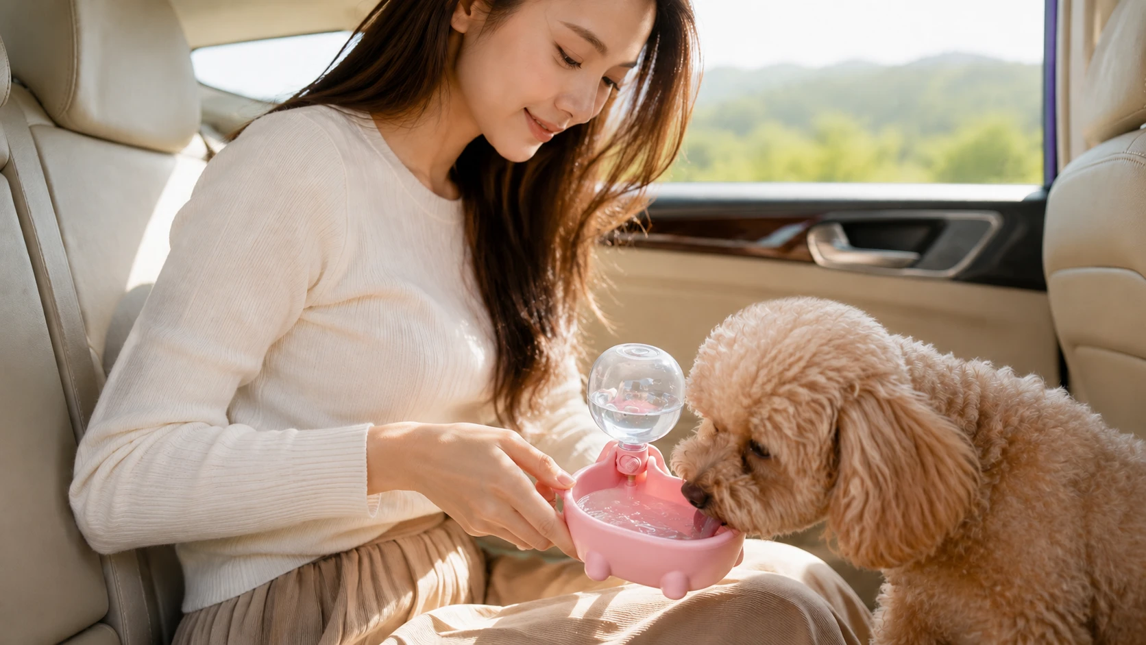 Bean Pig Folding Portable Dog Water Bottle · Cozy Bedroom Corner · GuardHound DOG