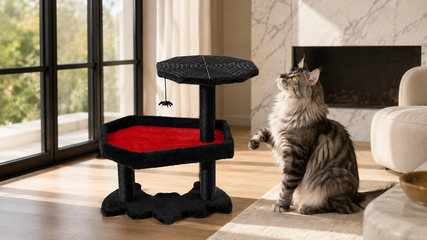 Halloween Cat Tree Tower with Cozy Perches · Soft Plush Comfort · GuardLynx