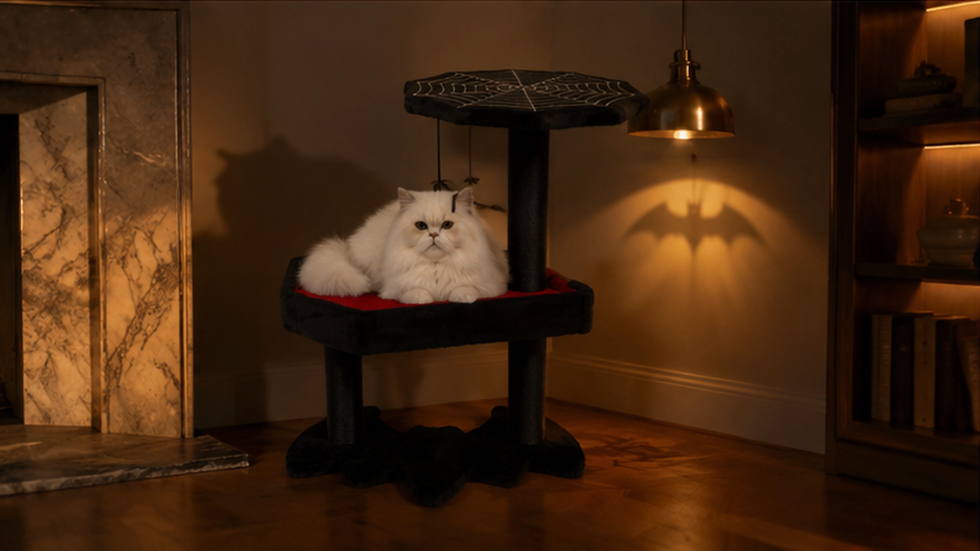 Halloween Cat Tree Tower with Cozy Perches · Cozy Evening Glow · GuardLynx
