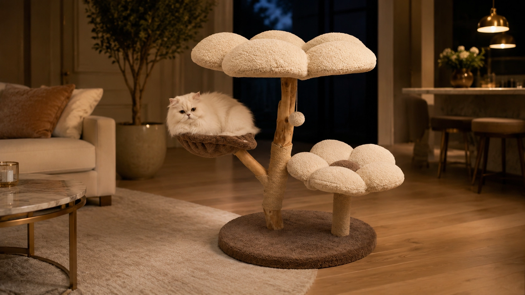 Fruitwood Blossom Cat Tree · Multi-Level Design · GuardLynx