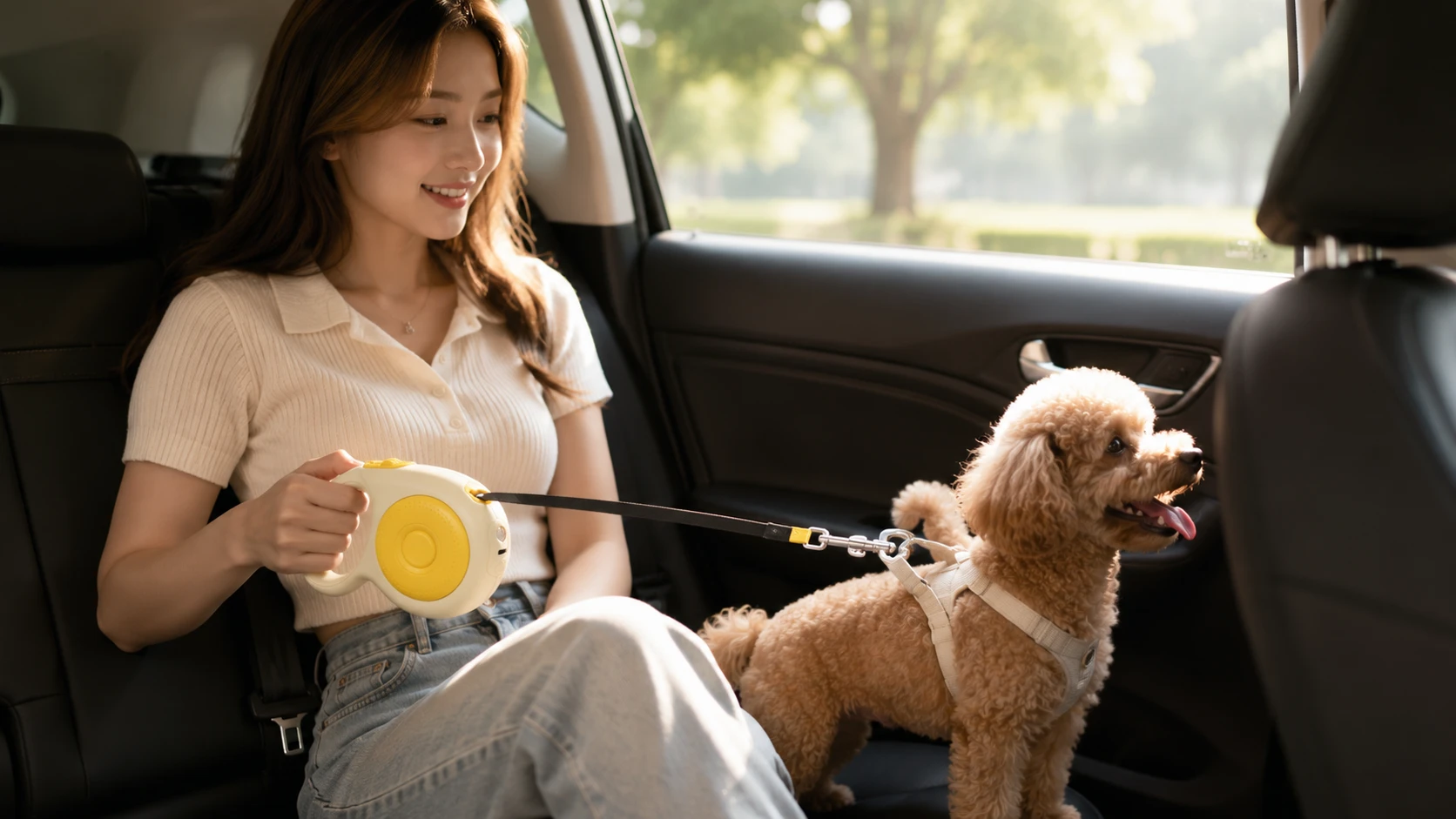Anti-Shock Retractable Dog Leash with LED Light · LED Night Light · GuardHound DOG