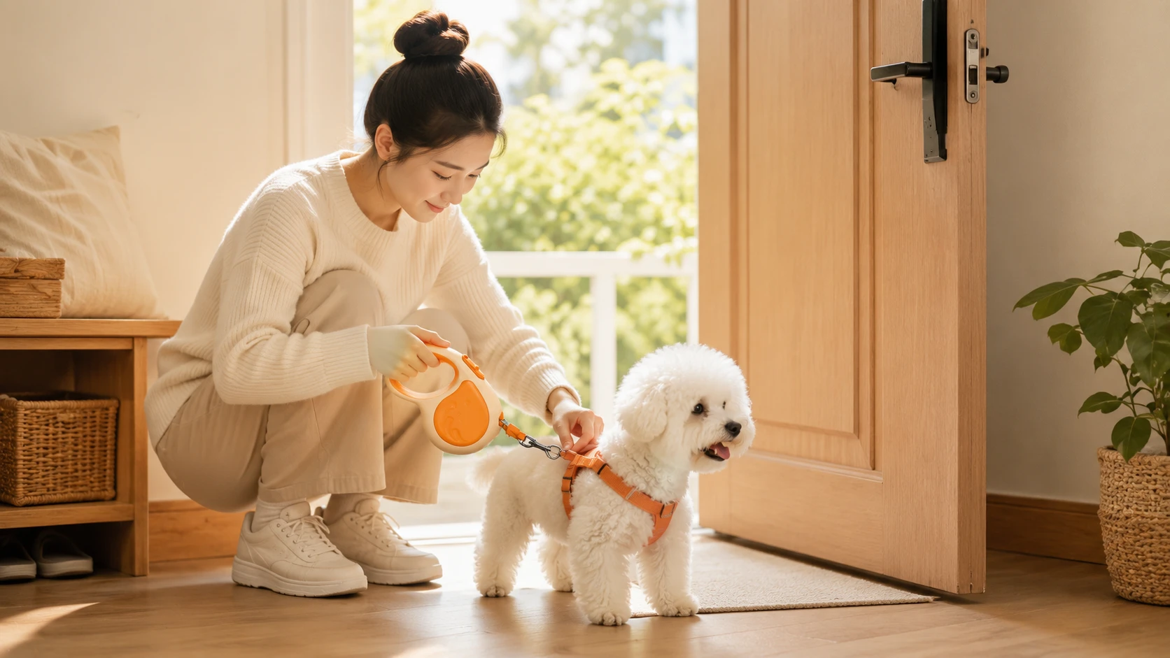 WhaleFlex Retractable Dog Leash with LED Light · Stainless Steel Hook · GuardHound DOG