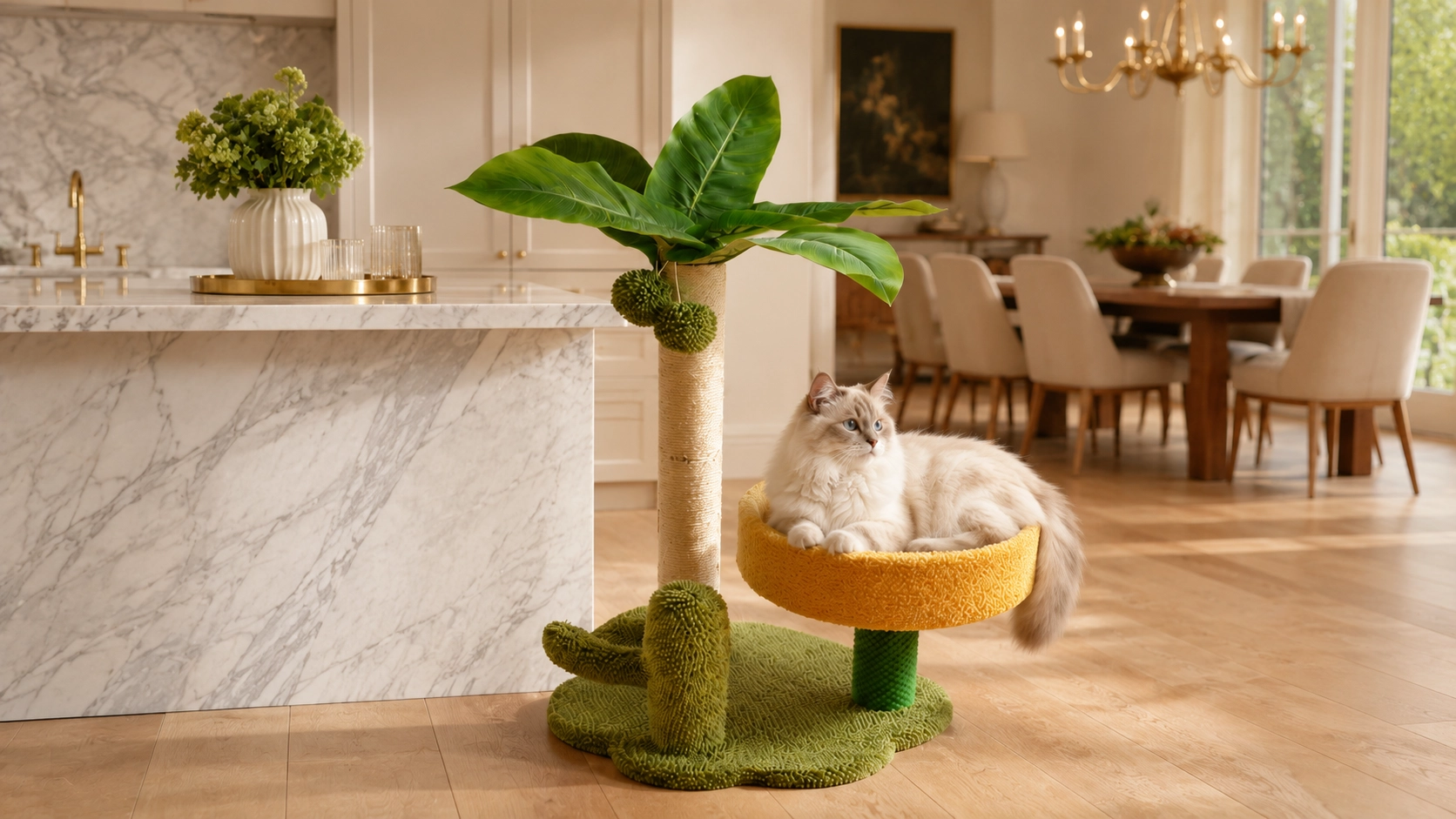 Tropical Palm Cat Tree Jump Platform · Realistic Palm Design · GuardLynx
