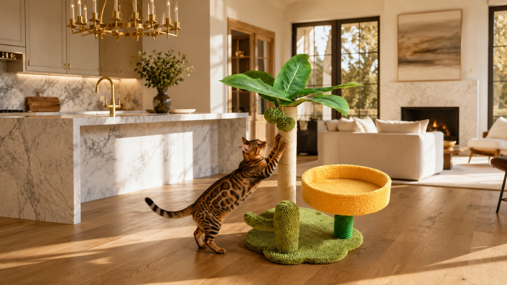 Tropical Palm Cat Tree Jump Platform · Plush Scratching Posts · GuardLynx