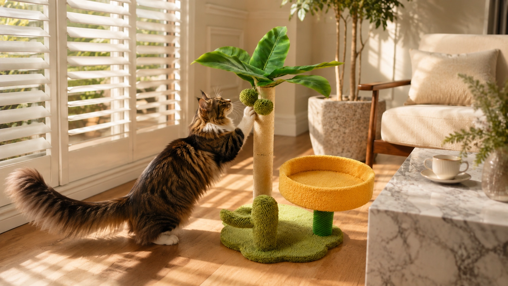 Tropical Palm Cat Tree Jump Platform · Maine Coon Territory · GuardLynx