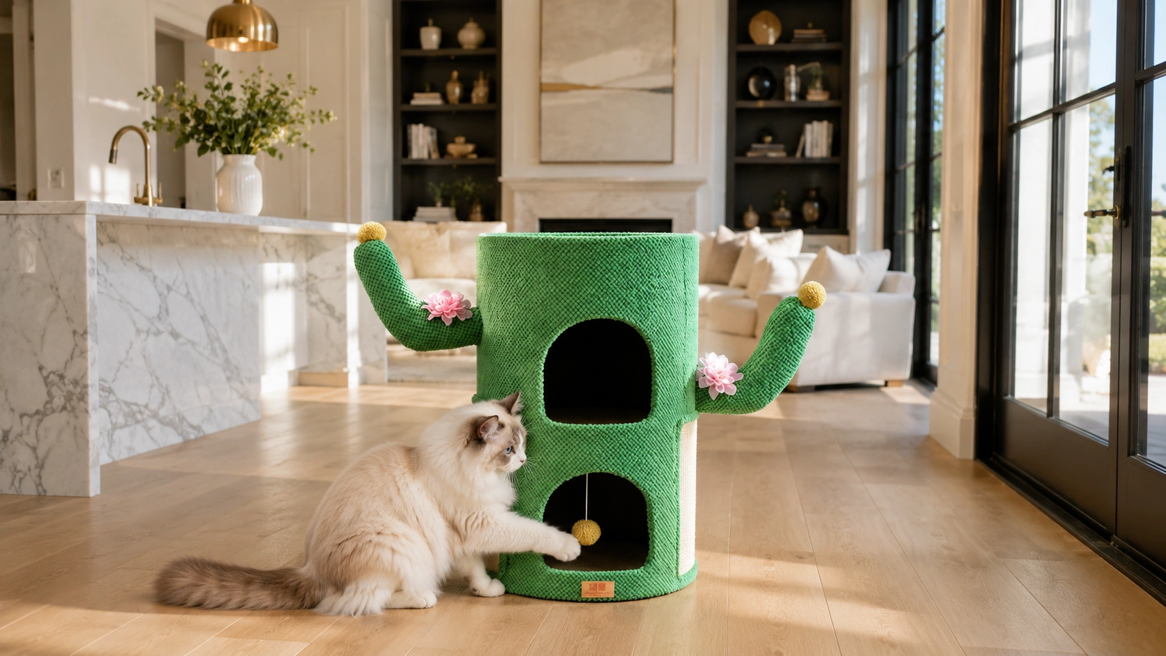 Cactus Sisal Cat Cave Scratcher · Dual-Level Design · GuardLynx