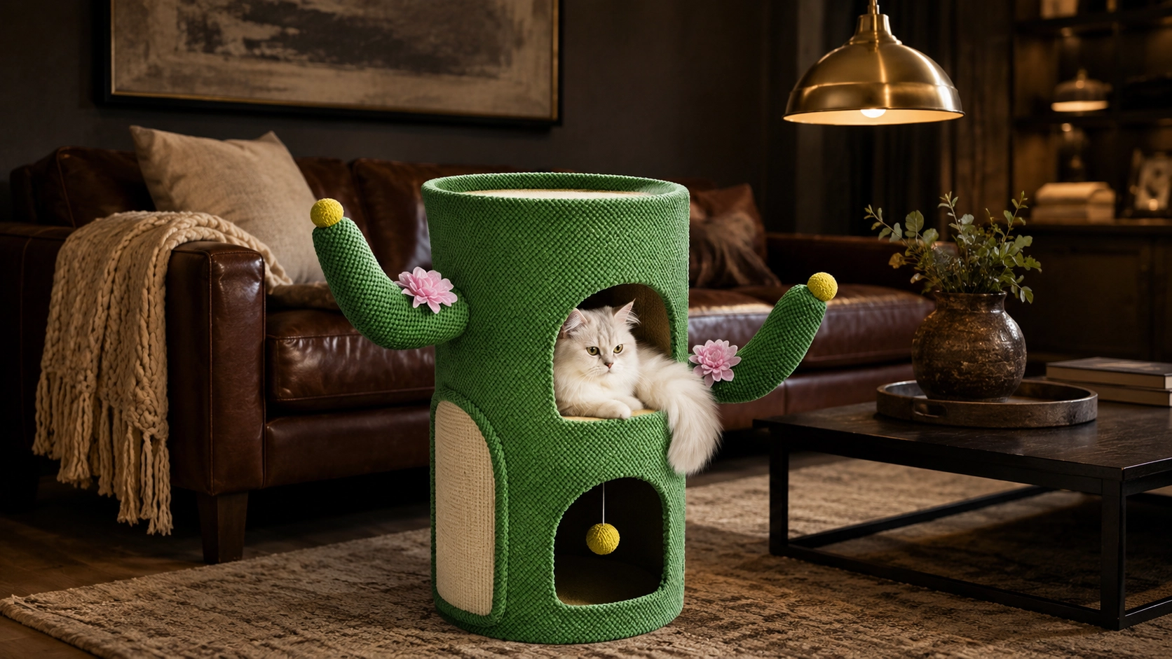 Cactus Sisal Cat Cave Scratcher · Evening Glow · GuardLynx