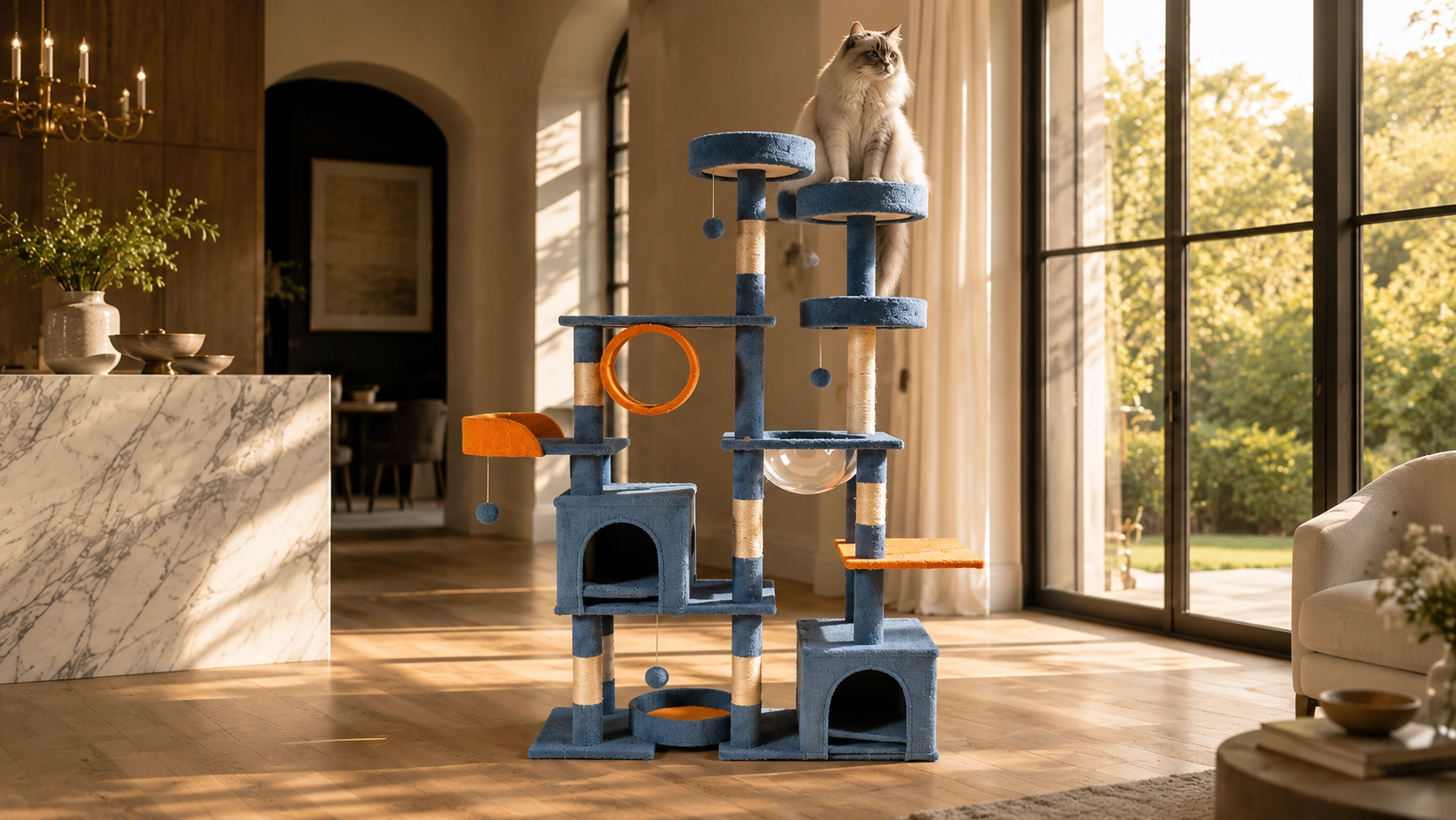 Grand Castle Cat Tree Tower · Multi-Level Castle Design · GuardLynx