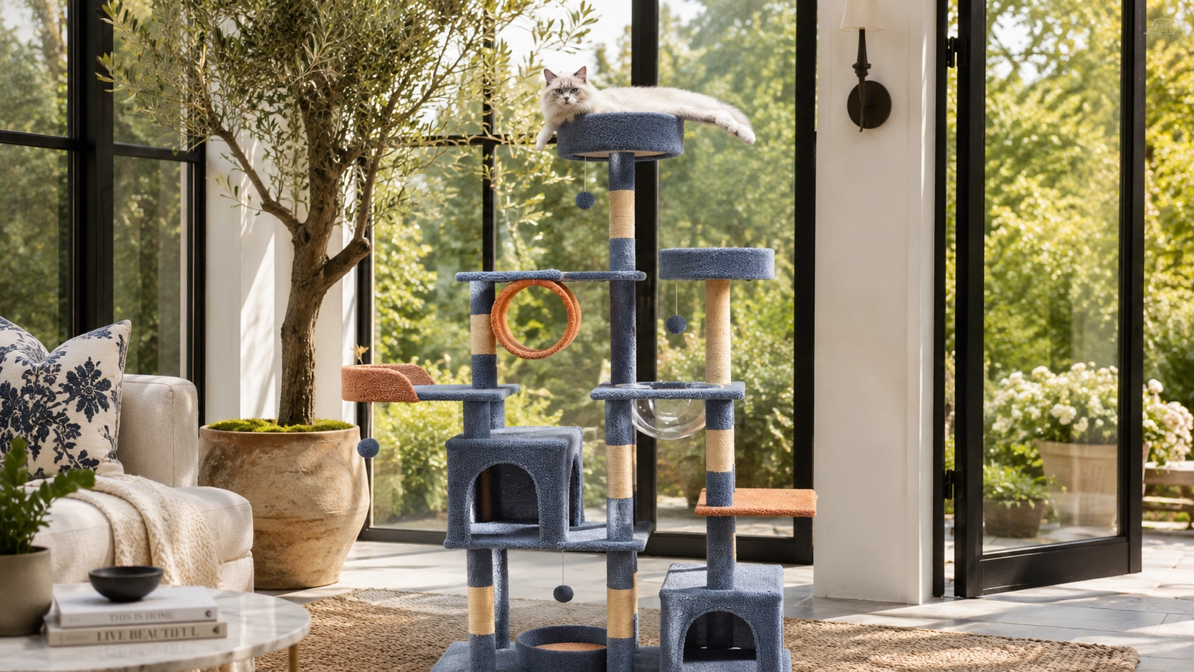 Grand Castle Cat Tree Tower · Sunlit Conservatory · GuardLynx