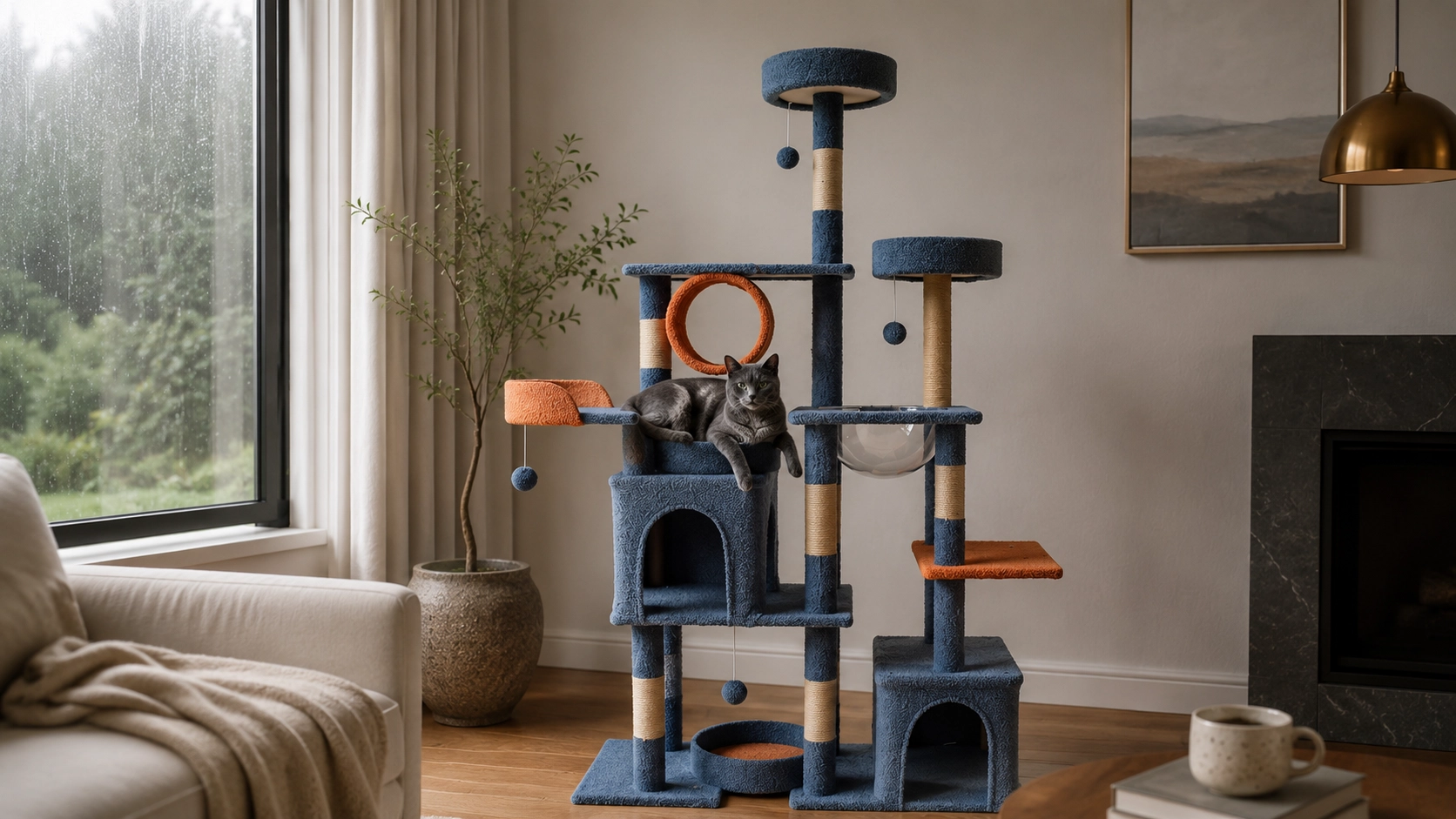 Grand Castle Cat Tree Tower · Rainy Day Window · GuardLynx