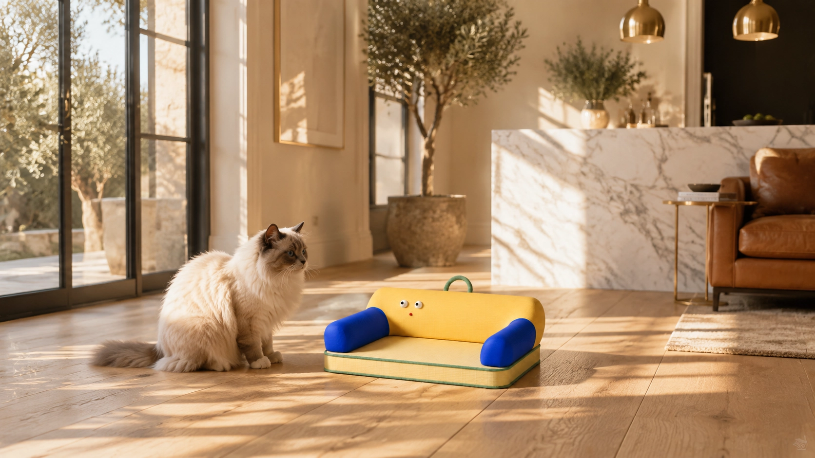 Carryable Latex Pet Bed with Smile Design · GuardLynx