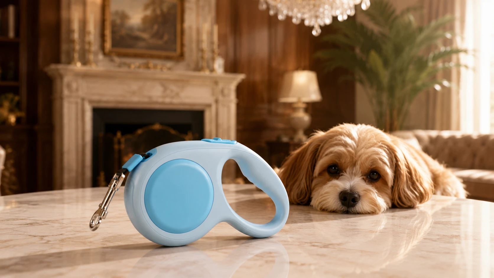 GuardHound Auto-Release Retractable Dog Leash · Rest in the Library · GuardHound DOG