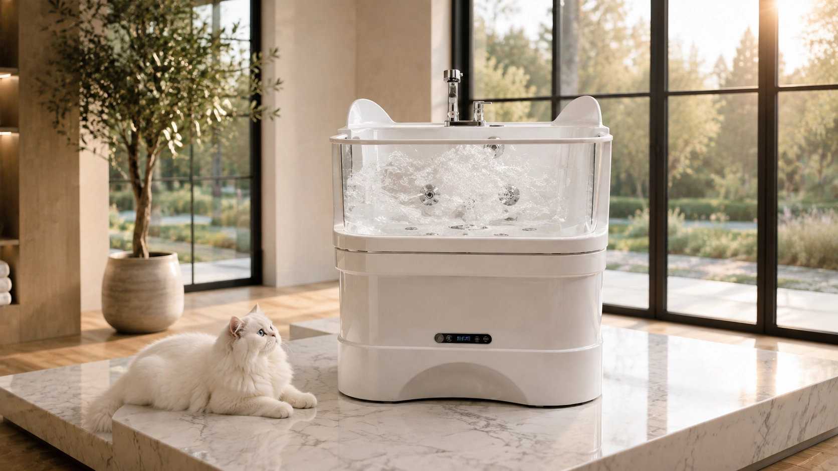 PetSPA Ozone Bathtub Mini · Soft White · GuardLynx