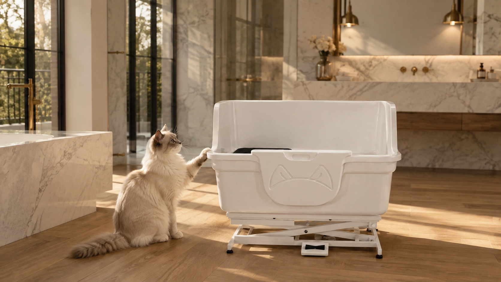 Electric Lift Single-Door Pet Bath Tub · GuardLynx