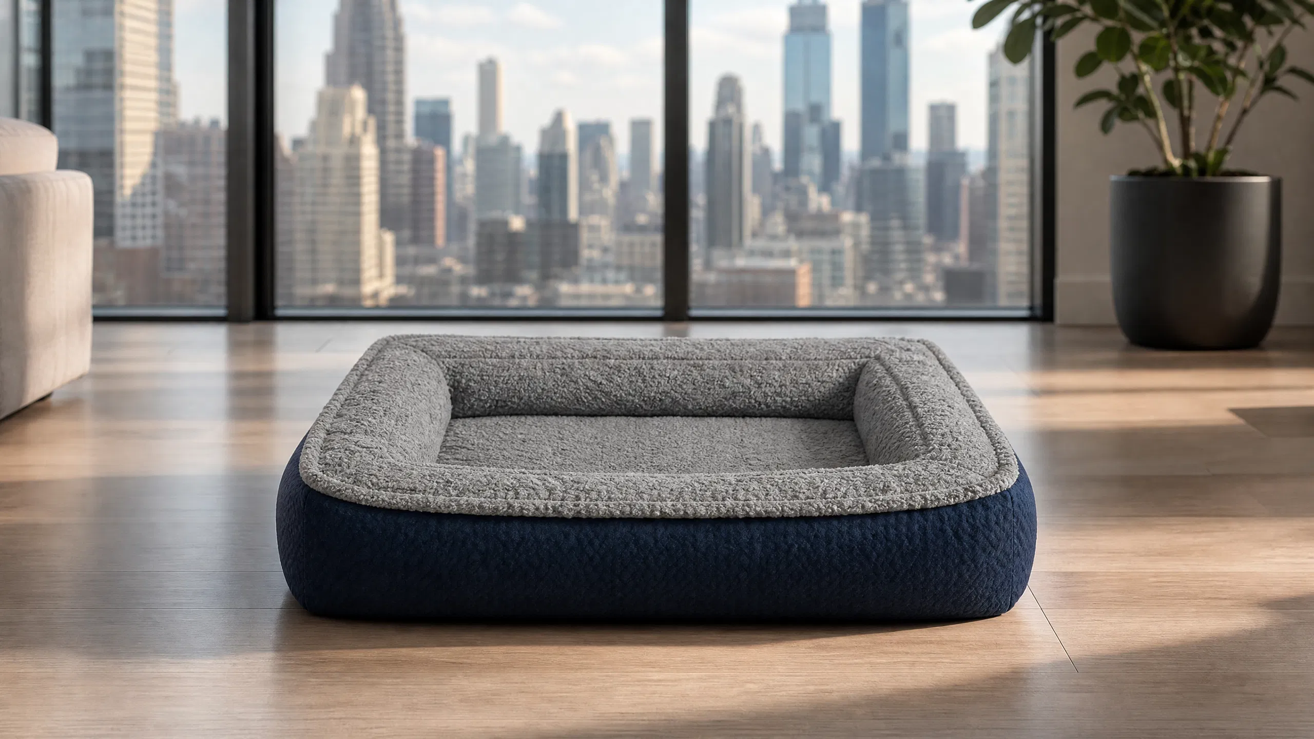 Comfortable Washable Pet Fence Bed · Warm Grey · GuardHound DOG