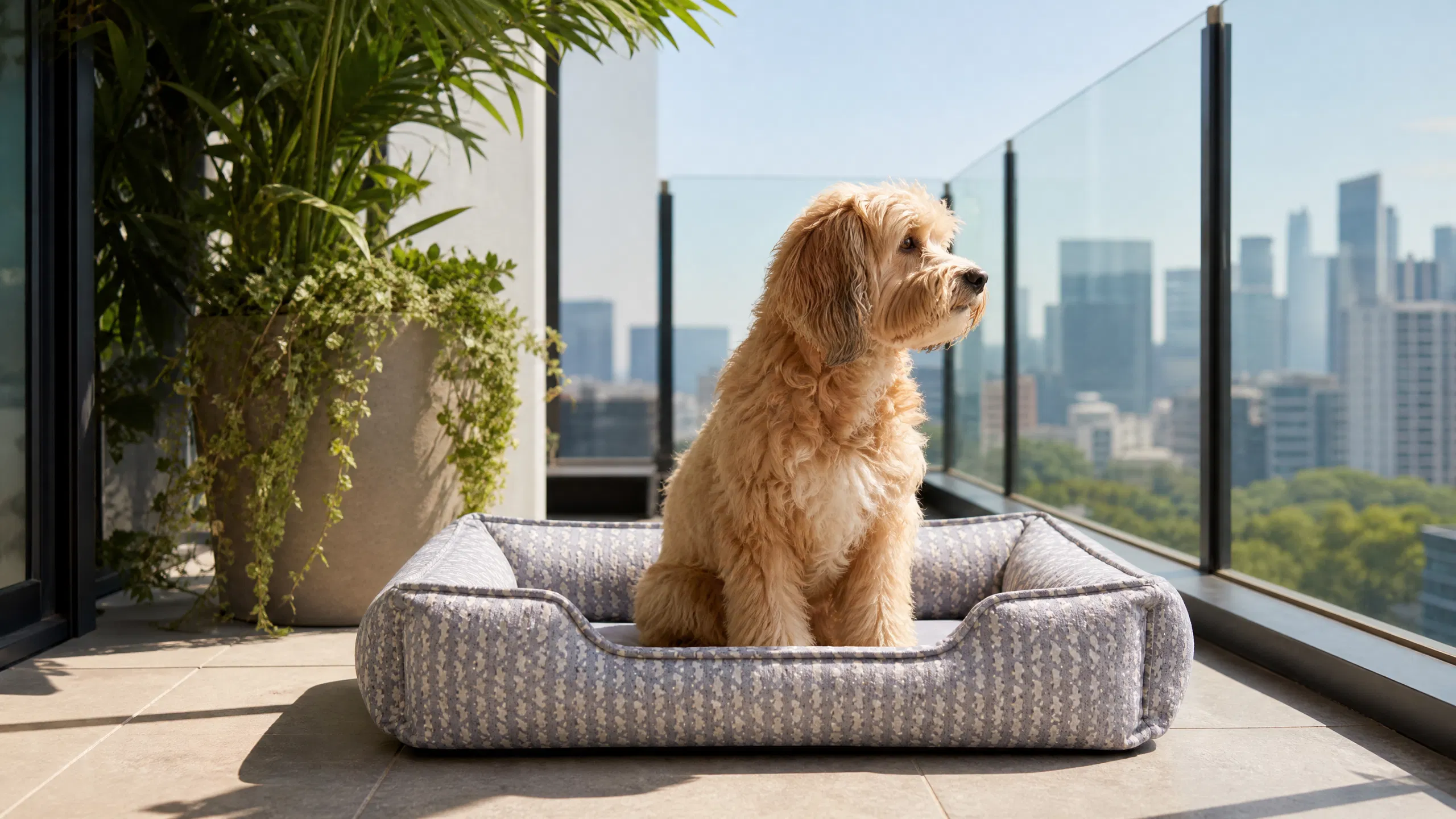 Luxury Memory Foam Dog Bed · Non-Slip Base · GuardHound DOG