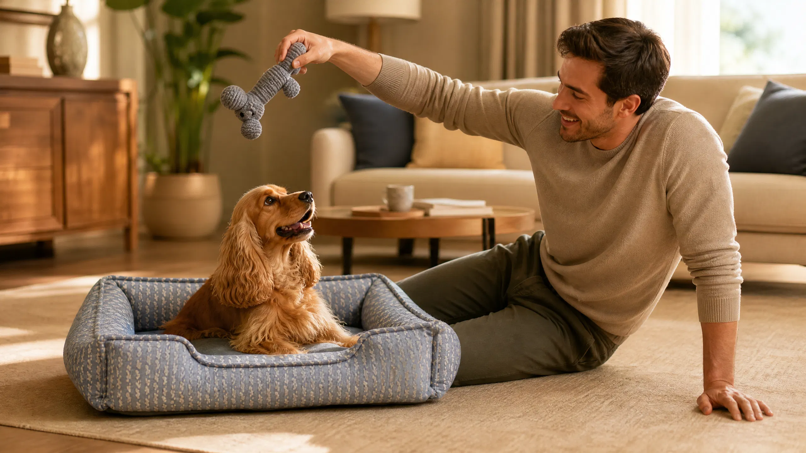 Luxury Memory Foam Dog Bed · Golden Morning · GuardHound DOG