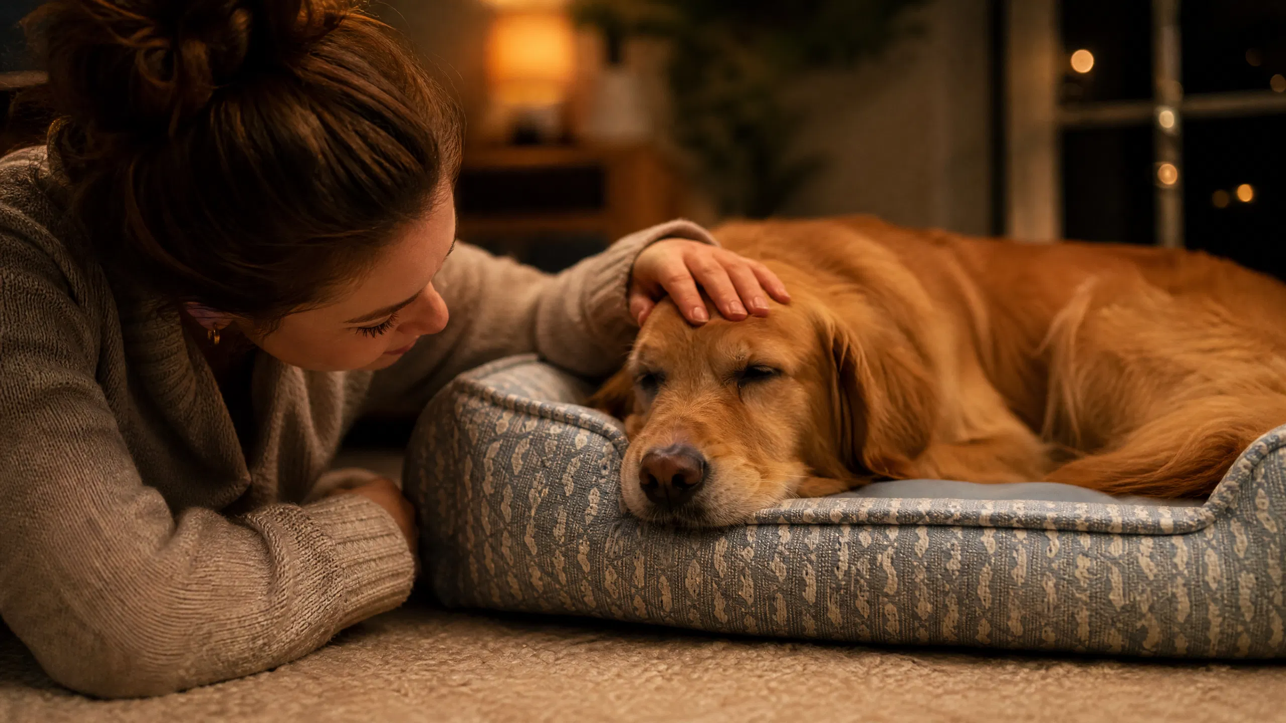 Luxury Memory Foam Dog Bed · Relaxed French Bulldog · GuardHound DOG