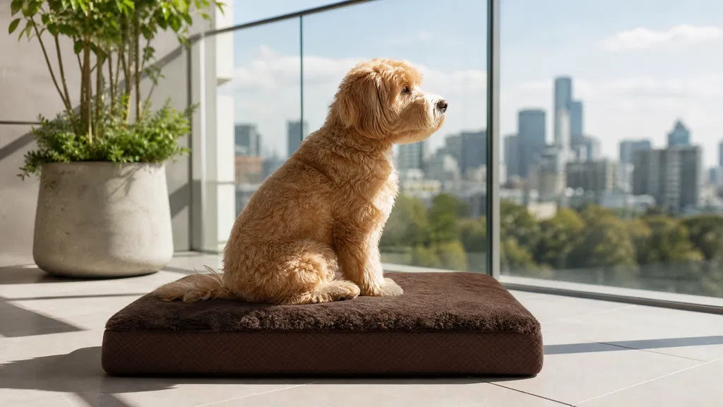 Luxury Leather & Plush Pet Lounger · Top-Grain Leather · GuardHound DOG