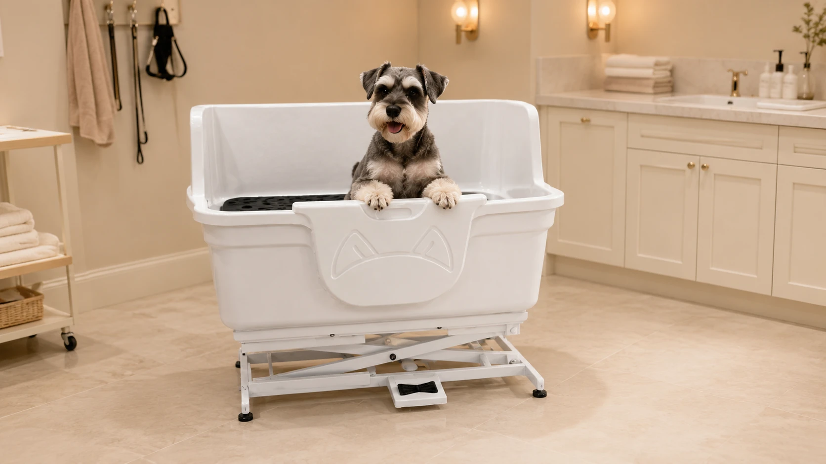 Electric Lift Single-Door Dog Bathing Station · One-Touch Temperature Control · GuardHound DOG