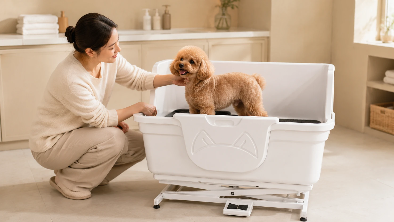 Electric Lift Single-Door Dog Bathing Station · Morning Professional Grooming · GuardHound DOG