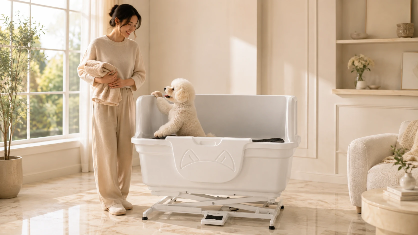 Electric Lift Single-Door Dog Bathing Station · Evening Luxury Pet Hotel · GuardHound DOG