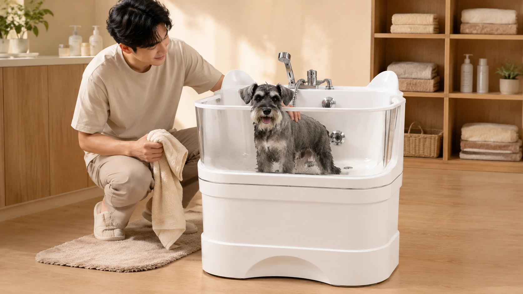 GuardHound Pet SPA Ozone Bathtub Mini · Afternoon Relaxation on the Balcony · GuardHound DOG