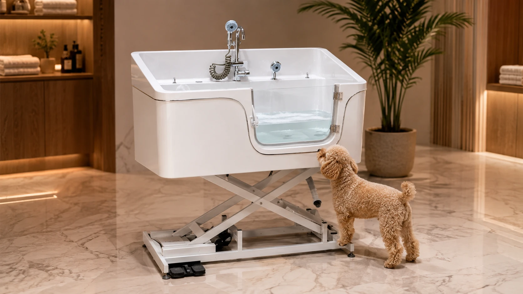GuardHound Pet Spa Bubble Bath Tub · Wave & Bubble Massage · GuardHound DOG