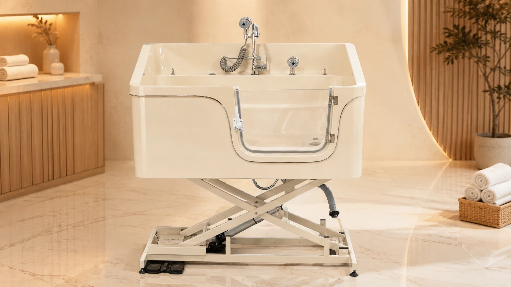 GuardHound Pet Spa Bubble Bath Tub · Warm Sand White · GuardHound DOG