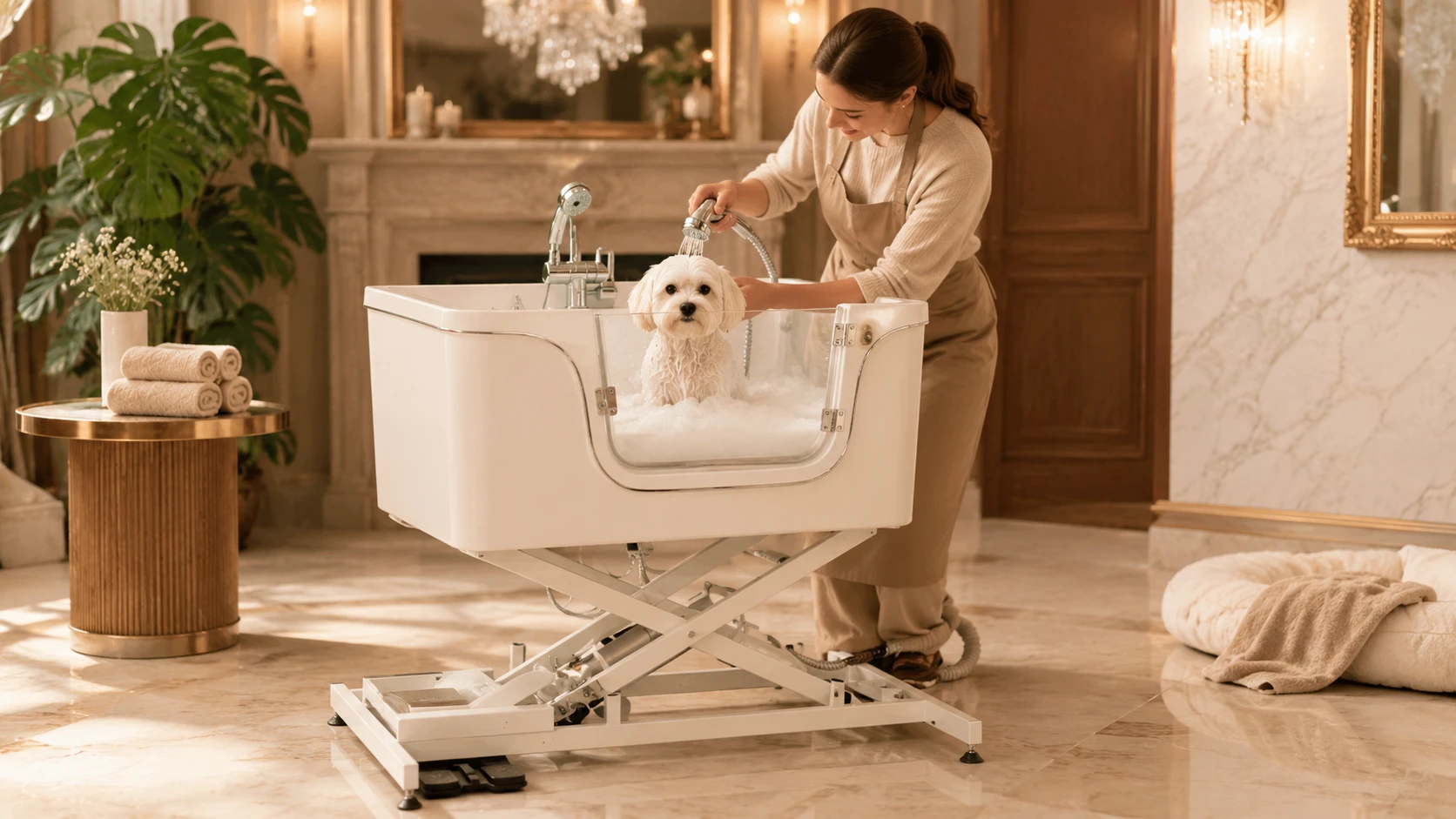 GuardHound Pet Spa Bubble Bath Tub · Relaxing Afternoon Soak · GuardHound DOG