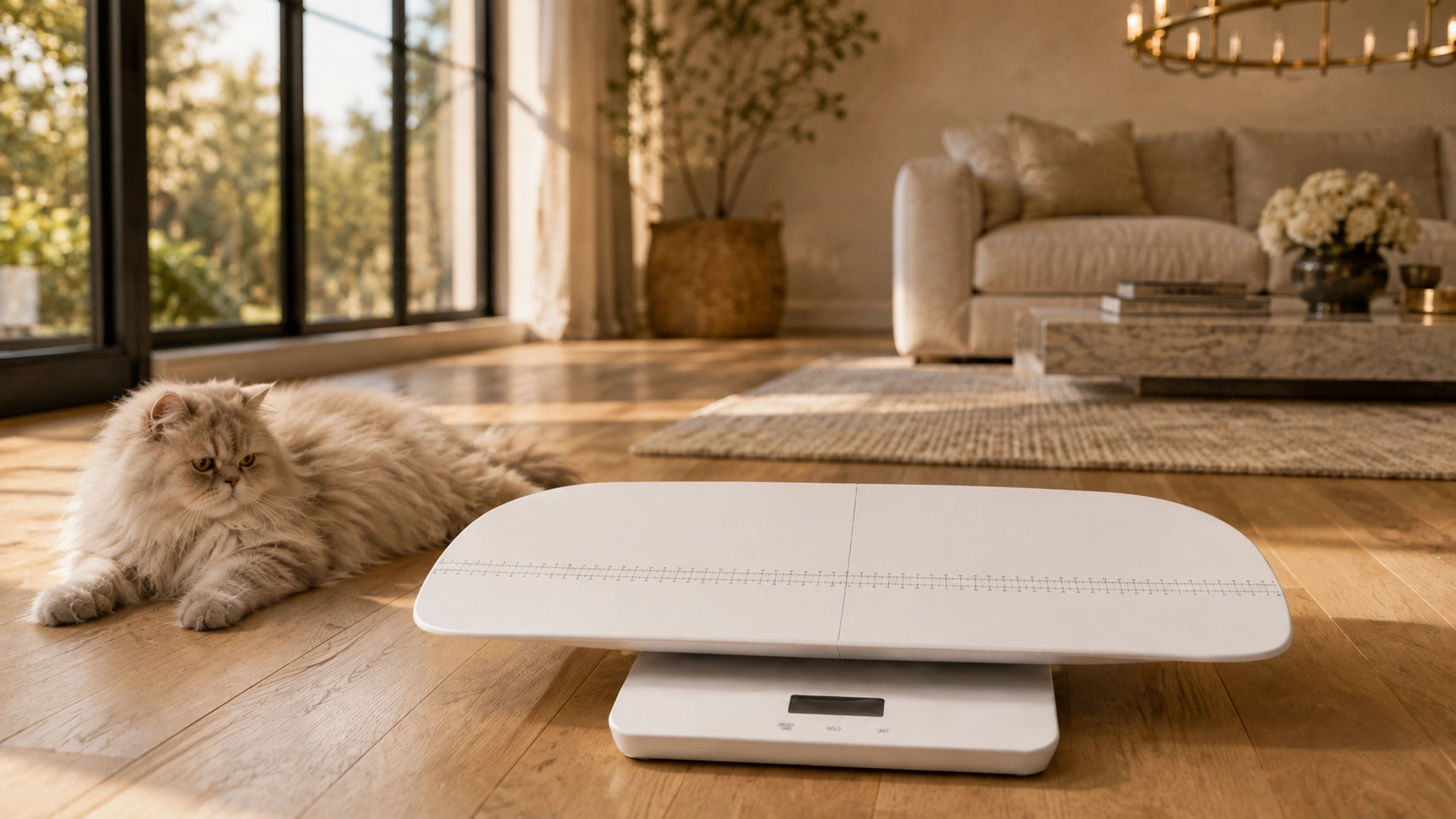 Graduated Professional Pet Weight Scale · Soft Cloud White · GuardLynx